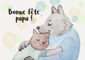 Bonne f&ecirc;te papa avec un doux chien